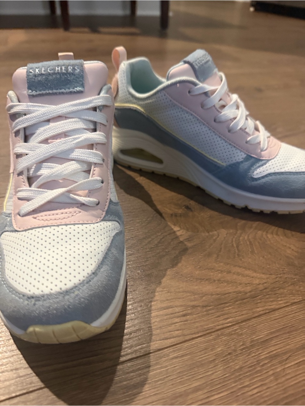 Skechers Women’s Pink, Light Blue & White Athletic Sneakers